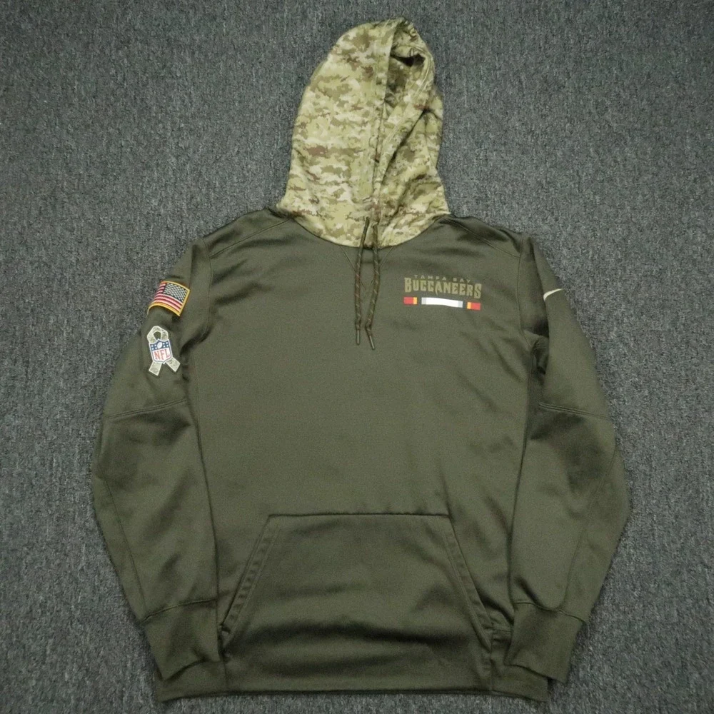 Tampa Bay Buccaneers Hoodie Mens Large Green Nike Salute To Service Dri Fit